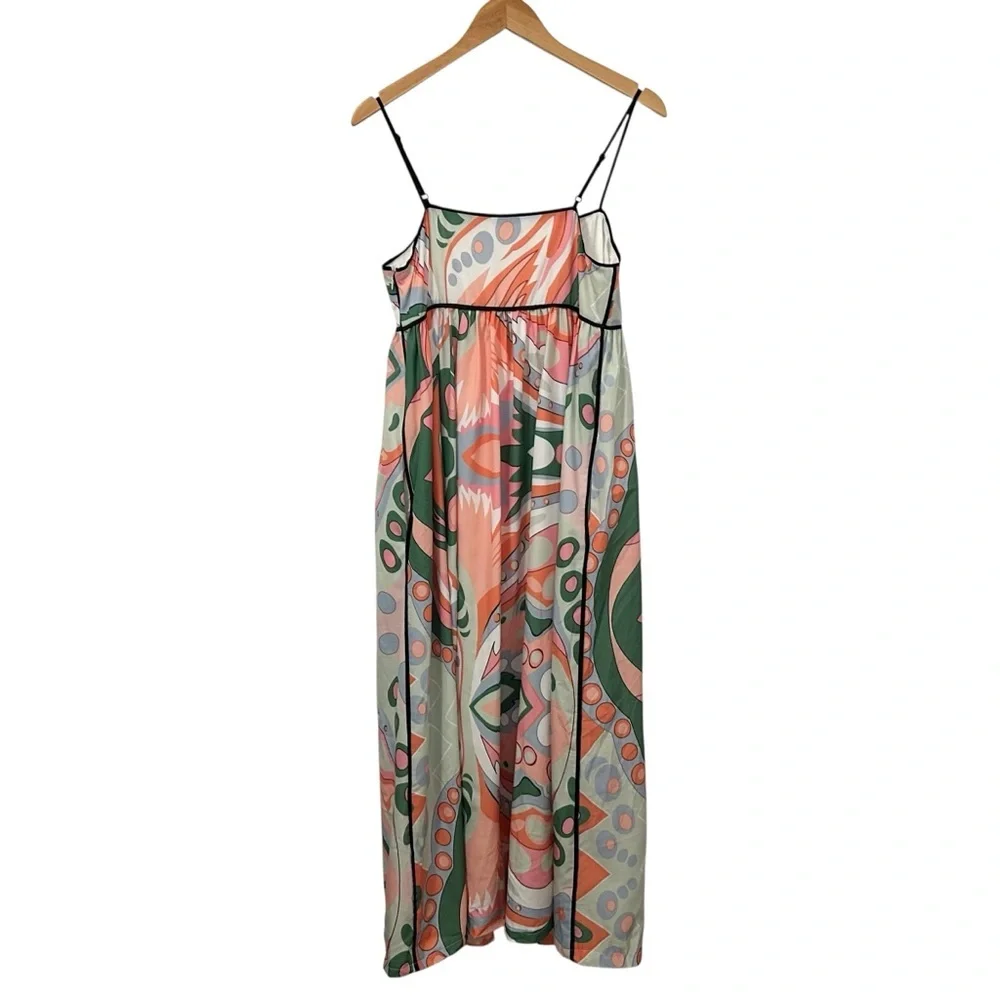 Anthropologie English Factory Sleeveless Babydoll Maxi Dress Sz Med Multicolor - Picture 5 of 11